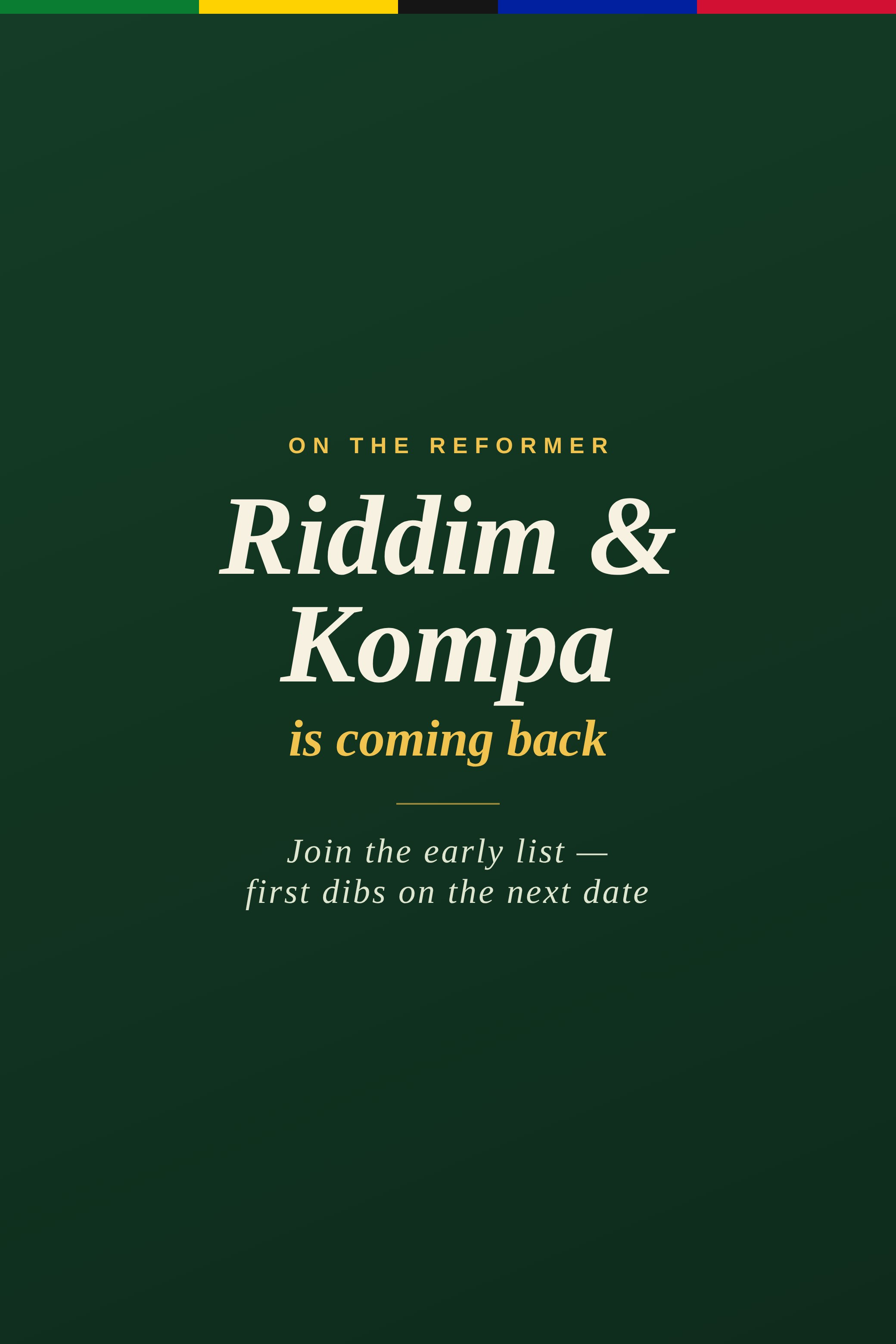 Riddim & Kompa on the Reformer is coming back — join the early list for the next date